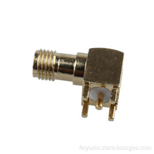 Right Angle SMA Female PCB Connector, 50 Ohms